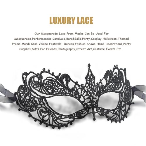 Masquerade Masks for Women Lace Eye Mask Venetian Halloween Mask for Carnival Party Prom Ball