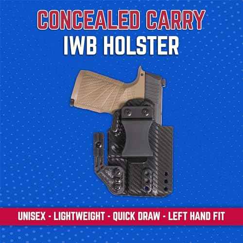 DESANTIS Persuader Gun Holster, Versatile IWB Holster with Sleek Carbon Fiber Finish, Fits Springfield Hellcat and Hellcat OSP, Unisex Holster, Right Hand-Draw, Black