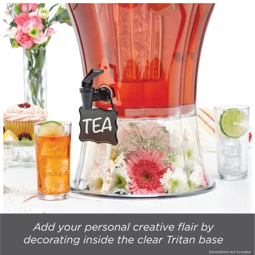 Buddeez 3.5 Gallon Clear Drink Dispenser - Built In Ice Cone and Spigot for Easy Pouring - Party-Perfect Serving Station w...