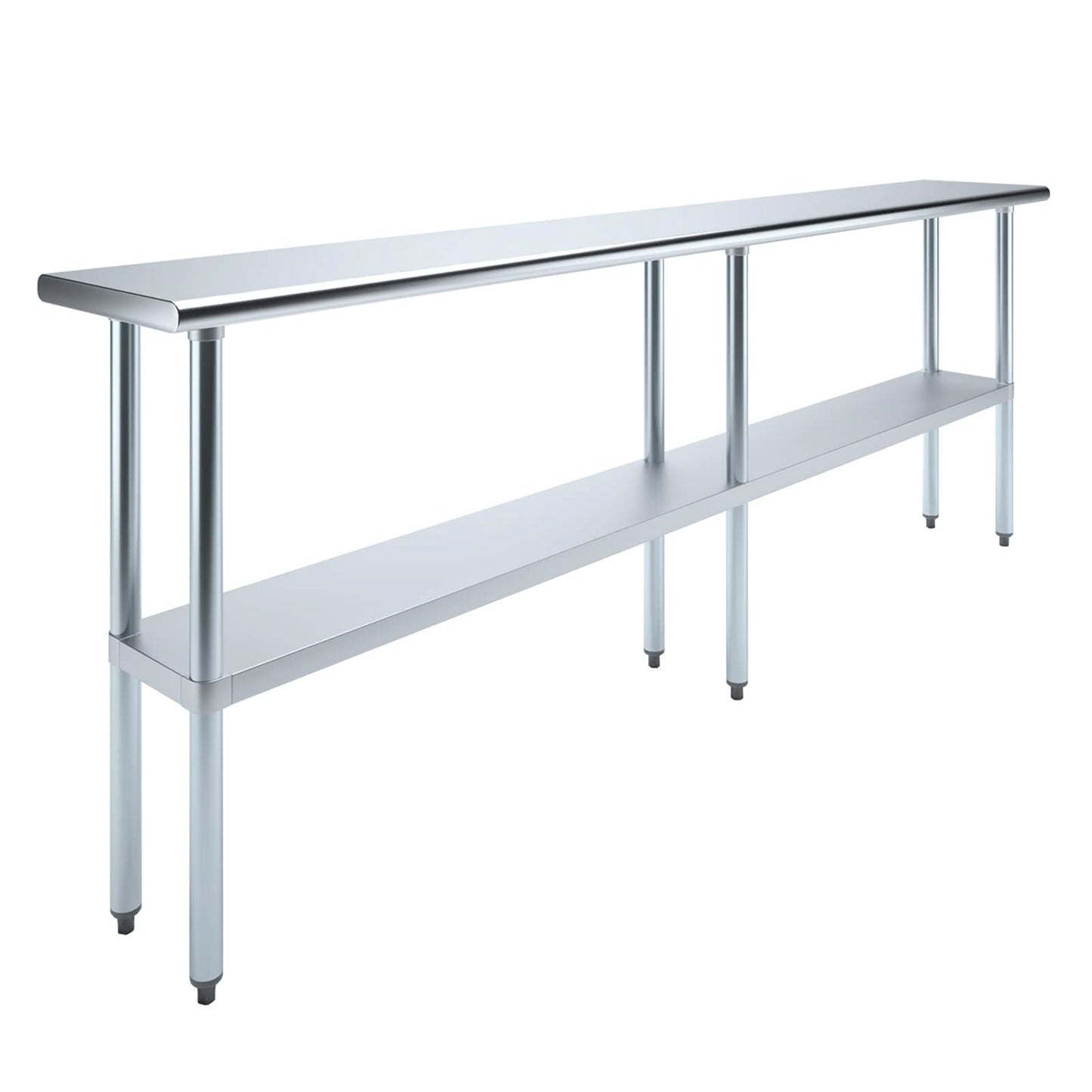 AmGood 14 in. x 96 in. Stainless Steel Work Table | Metal Kitchen Food Prep Table | NSF