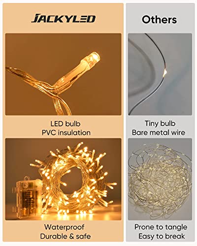 JACKYLED 84Ft 12 Pack Artificial Ivy Garland Fake Plants, Ivy Vines Leaves with CE Certified 80 LED String Lights, Hanging...