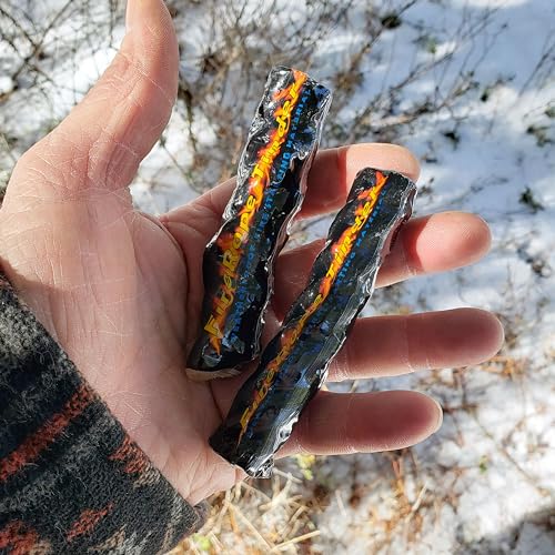 Coopers Bay Outdoors Ferro Rod Fire Starter and Tinder Kit - Large 3/8" Premium Grade for Huge Showers of Hot Sparks - Inc...