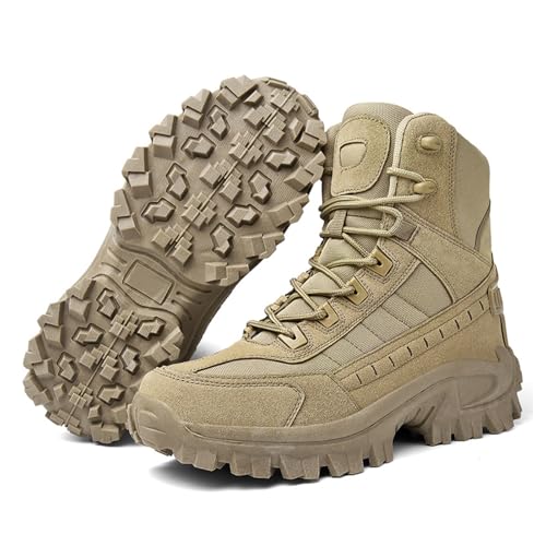 Men's Orthopedic Support Work Boots with Side Zipper, Waterproof Non Slip Lightweight Comfortable Combat Boots for Outdoo...