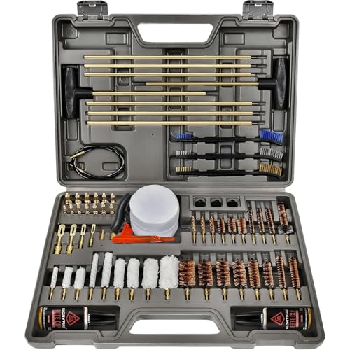 GLORYFIRE Elite Gun Cleaning Kit, Handgun Shotgun Pistol Universal Cleaning Kit with All Brass High-end Brushes, Jags, Rei...