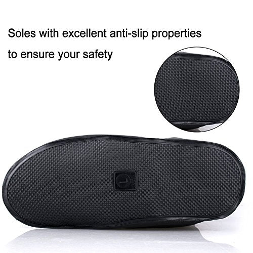 Sepikvin Waterproof Shoe Covers, Reusable Foldable Slip Proof Bottom Overshoes with Zipper, Keep Shoes Dry for Gardening C...