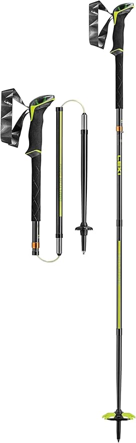 LEKI Sherpa FX.One Carbon Collapsible Lightweight Trekking Poles for Backcountry Skiing, Hiking, & Mountaineering