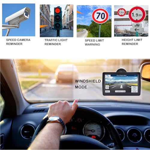 GPS Navigation for Car Truck Navigator 2025 Latest Maps 7 Inch Touch Screen Vehicle GPS Commercial Trucker Navigation Voic...