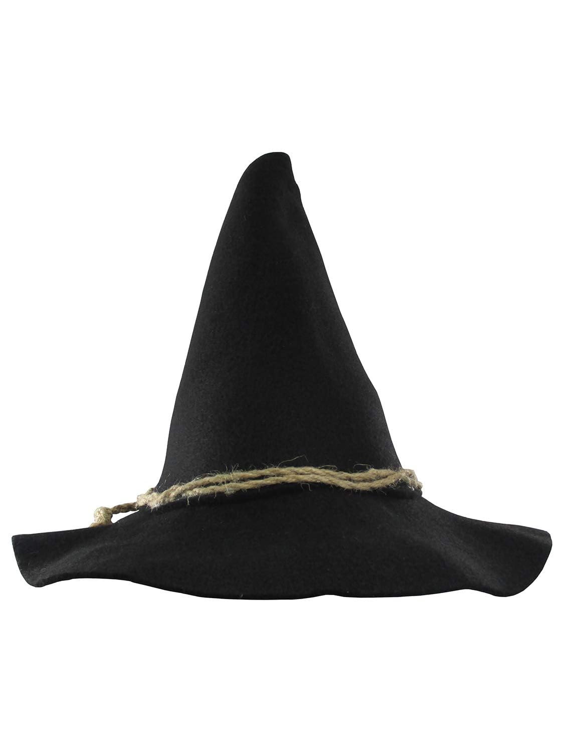Nicky Bigs Novelties Adult Deluxe Felt Scarecrow Hat Rope Belt Straw Kit 11 Piece Accessory Set Oktoberfest Witch Hillbilly Costume, Black, One Size
