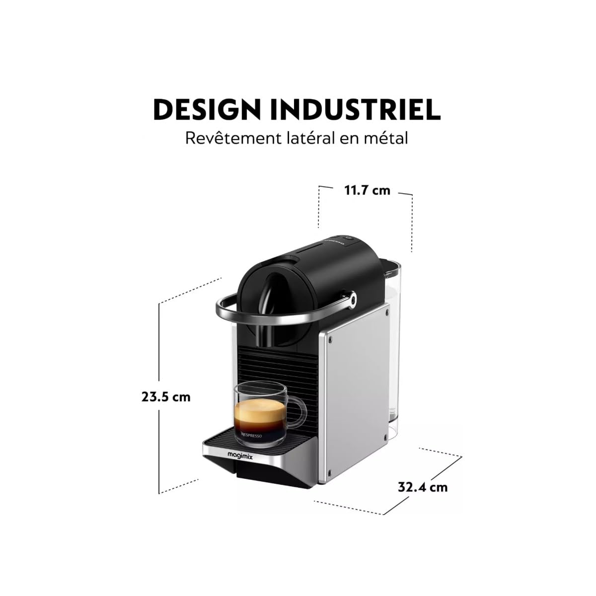 De′Longhi Nespresso Pixie EN127.S, Fully Automatic Coffee Machine, One-Button Coffee Machine with Multi-Function, Welcome Set Included, Compact Design, 19 Bar Pressure, 1260W, Silver