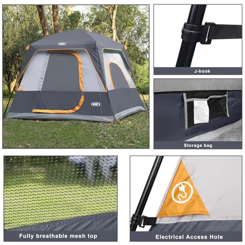 UNP 2/4/6/8 Person Tent, Portable Cabin Tent, Camping Tent 4-Person Easy Set Up, Waterproof with Top Rainfly for Outdoor C...