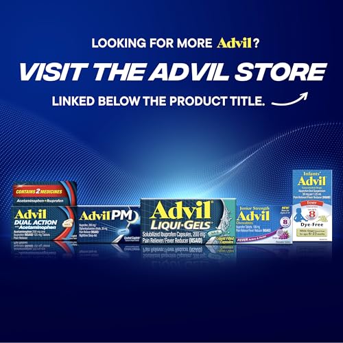 Advil PM Liqui-Gels Pain Reliever and Nighttime Sleep Aid, Pain Medicine with Ibuprofen for Pain Relief and Diphenhydramine HCL for a Sleep Aid - 80 Liquid Filled Capsules - Back to College