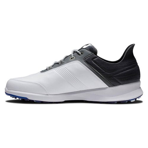 FootJoy Men's Stratos Previous Season Style Golf Shoe, White/Charcoal, 7.5 Wide