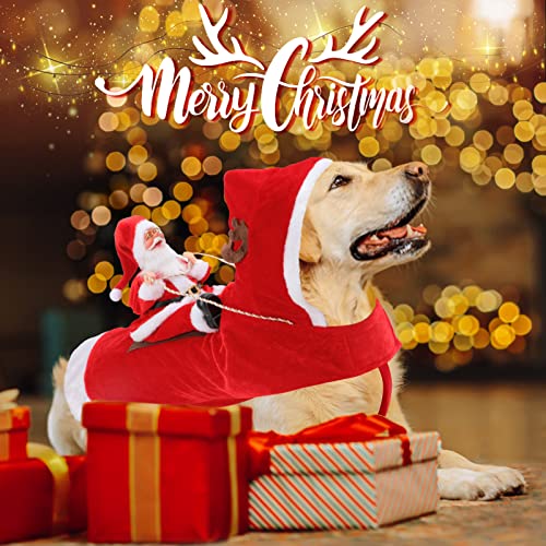BWOGUE Santa Dog Costume Christmas Pet Clothes Santa Claus Riding Pet Cosplay Costumes Party Dressing up Dogs Cats Outfit ...
