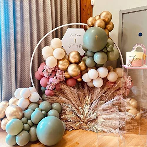Latex Balloons, 100-Pack Different Sizes 18 12 10 5 Inch Party Balloon Garland Kit (Sage Green)