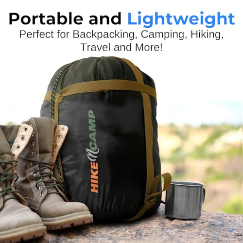 SereneLife 0 Degree Mummy Sleeping Bag – Military-Style, Lightweight & Waterproof for Extreme Cold, Stays Warm in 5–10°F, ...