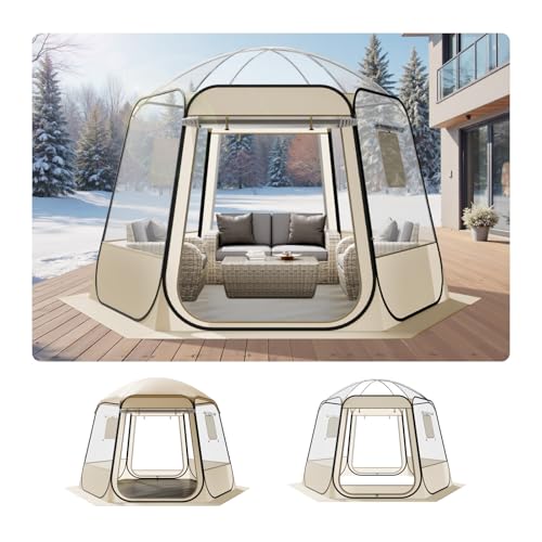 VEVOR Pop up Sports Tent, 8 Sizes Optional Clear Bubble Tent for 1-6 Person, Waterproof Outdoor Pod with Floor Mat & Top C...