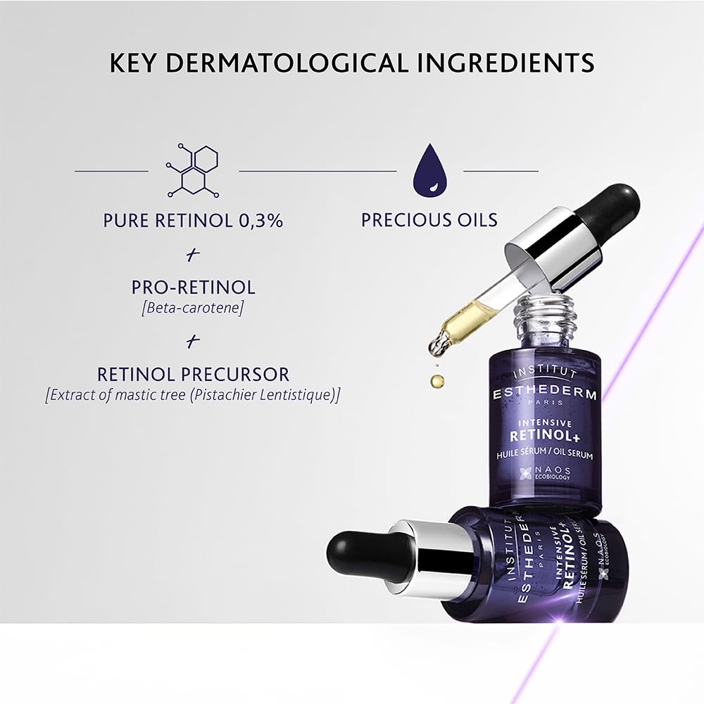 Institut Esthederm - Intensive Retinol+ Oil Serum - Face and Neck - Anti-aging - Wrinkles - Firming Serum - Sensitive Skin