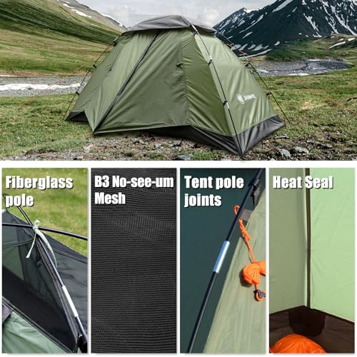 Backpacking Tent for Camping 1-5 Person Hiking Ultralight Tent for Waterproof Windproof Outdoor Two Doors Tents Easy Quick...
