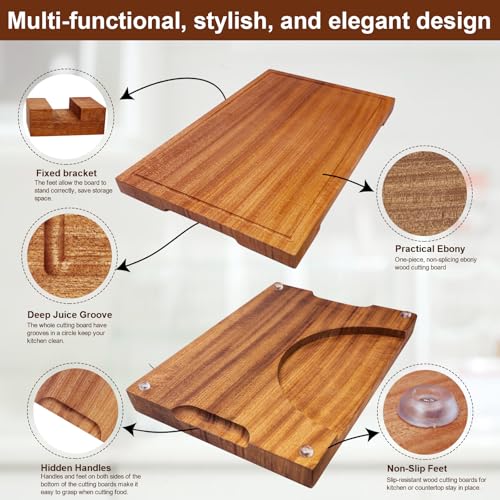 Wooden Cutting Boards For Kitchen Real Solid Sapele Wood Chopping Board One Piece Thick Hard No Glue Non Toxic With Juice ...