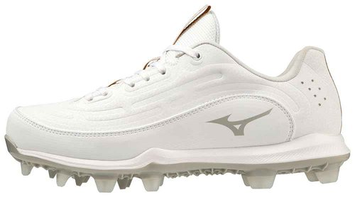 Mizuno Women's Finch Elite 6 Low TPU Softball Cleat, White, 8.5
