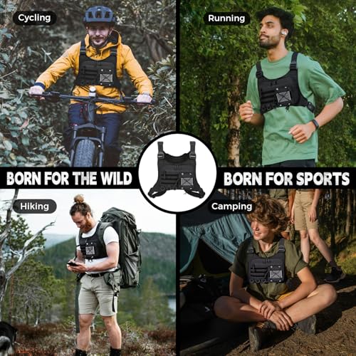 koculemi Outdoor Sports Chest Bag for Men, Chest Vest Holster Fits Most Pistols, EDC Travel Chest Pack for Running, Hiking