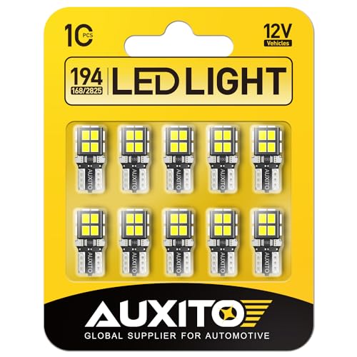 AUXITO 194 LED Bulb 6000K White 168 2825 W5W T10 Wedge 14-SMD Interior Car Bulbs Replacement for Dome Map Door Courtesy Tr...