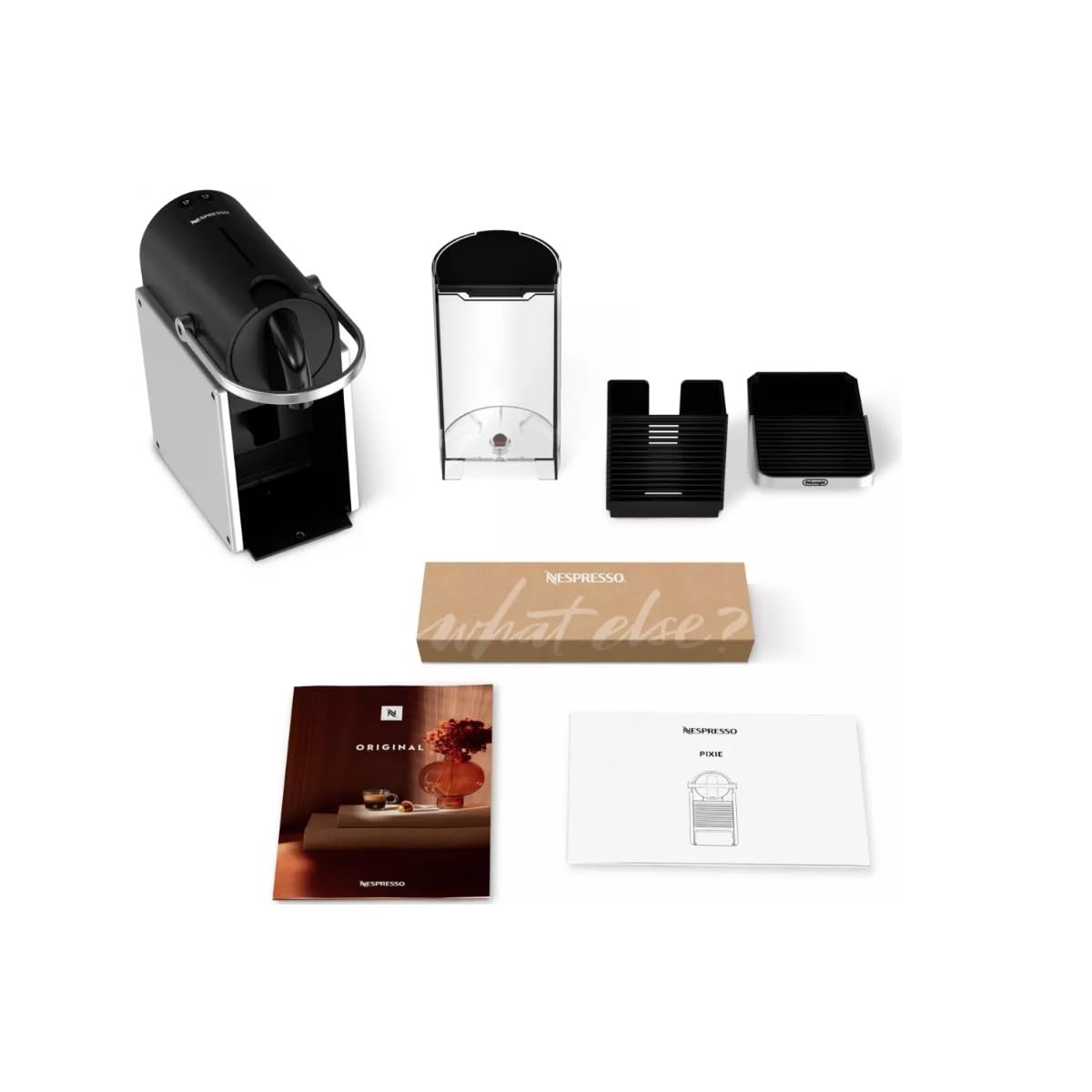 De′Longhi Nespresso Pixie EN127.S, Fully Automatic Coffee Machine, One-Button Coffee Machine with Multi-Function, Welcome Set Included, Compact Design, 19 Bar Pressure, 1260W, Silver