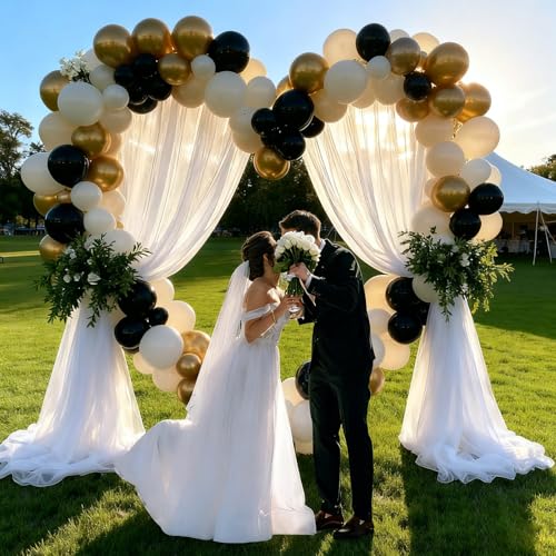 Black and Gold Balloons, 60PCS 12 Inch Confetti Gold and Black Balloons for Birthday, Wedding, Graduation, Baby Shower, En...