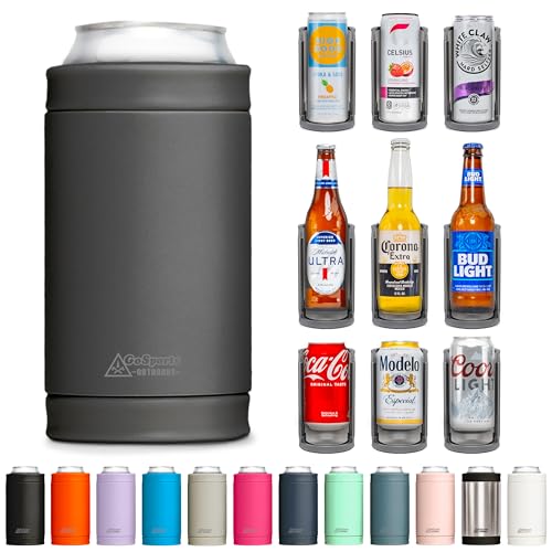 DUALIE 3 in 1 Insulated Can Cooler - 15+ Colors - Universal Size for 12 oz Cans, Slim Cans, and Bottles