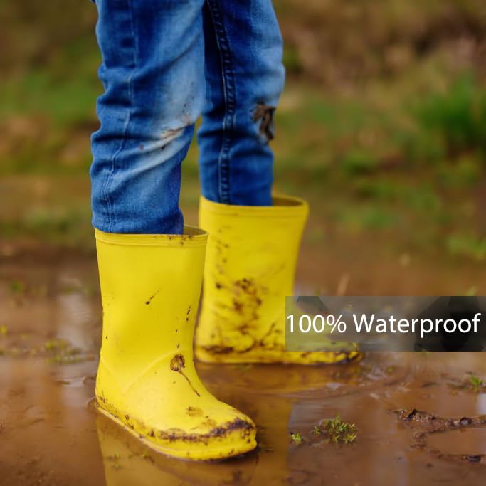 Kprm Women's Rain Boots Waterproof Mid Calf Rubber Garden Boots for Women Outdoor Mud Work with Comfort Insole