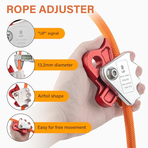 TRSMIMA Steel Wire Core Flipline - 8ft Fall Protection Arborist Climbing Tree Arborist 1/2" Galvanized Steel Cable Lanyard...