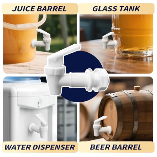 2 Pack Water Dispenser Replacement Faucet,BPA Free Beverage Dispenser Spigot with Silicone Washer & Nut,Hole Push-Up Tap f...
