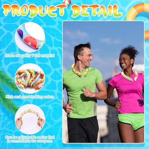 TrelaCo 5 Pcs Wearable Cooling Neck Tube Wraps PVC Summer Heat Hot Weather Relief Hands Free Cold Pack Reusable Comfortabl...