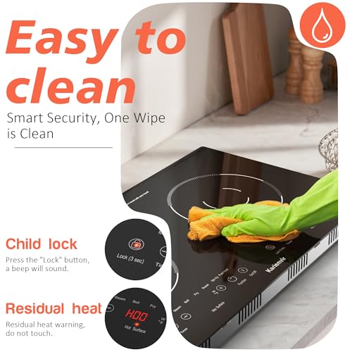 Karienvir 2 Burner Electric Cooktop 110v, 2000W Electric Stove Top Countertop & Built-in, Plug-in Electrics Cooktop 24 Inc...