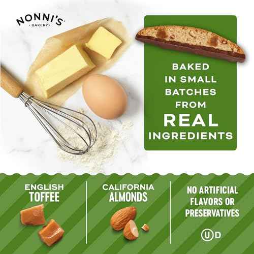 Nonni's Toffee Almond Biscotti Italian Cookies - 3 Boxes Biscotti Cookies w/English Toffee Bits - Biscotti Individually Wrapped Cookies Dipped in Milk Chocolate w/Almond Toffee Candy Bits - 6.88 oz