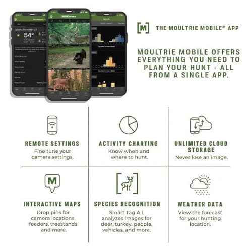 Moultrie Edge Pro Cellular Trail Camera - Auto Connect, Nationwide Coverage, False Trigger Elimination Tech,1080p Video with HD Audio, 100ft Detection Range