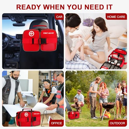 Crmea 516 Piece First Aid Kit for Car, Travel & Home - Large Professional Waterproof Compact Labeled Emergency Kit with Mo...