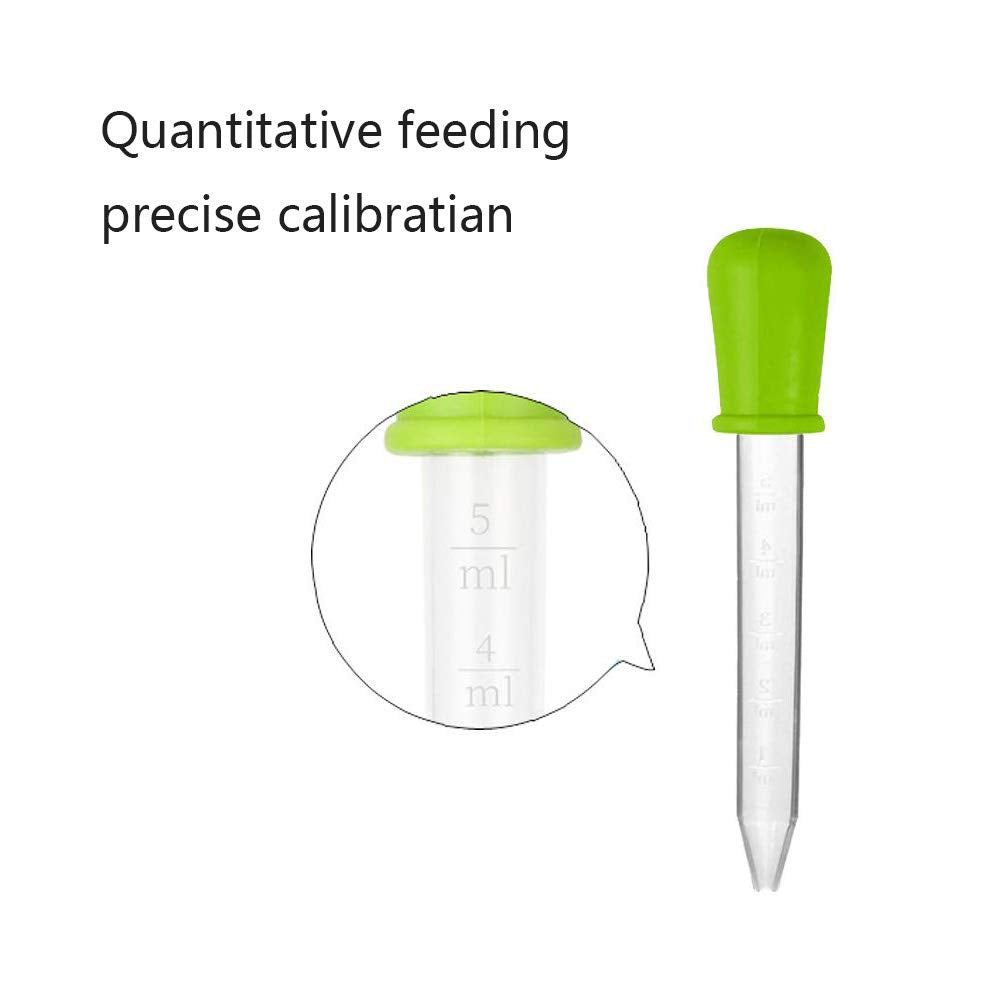 Shuiniba 5ml Liquid Droppers Medicine Silicone and Plastic Pipettes Eye Dropper with Bulb Tip for Kids Candy Molds (8 Pack）