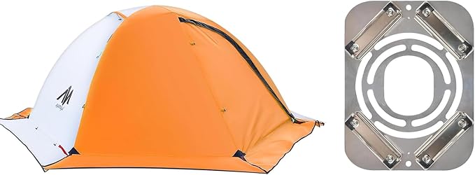 4 Season Tent + Tent Stove Jack, 2 Person Waterproof Tent, Stainless Steel Clip-On Stove Jack with Chimney Hole for Winter...