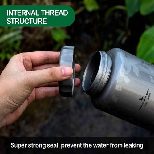 iBasingo Titanium Water Bottle 35.5oz (1050ml) Wide Mouth Lightweight Single Layer Camping Flask for Hiking, Backpacking & Outdoor Cooking Portable Durable Drinking Bottle Ti3005D