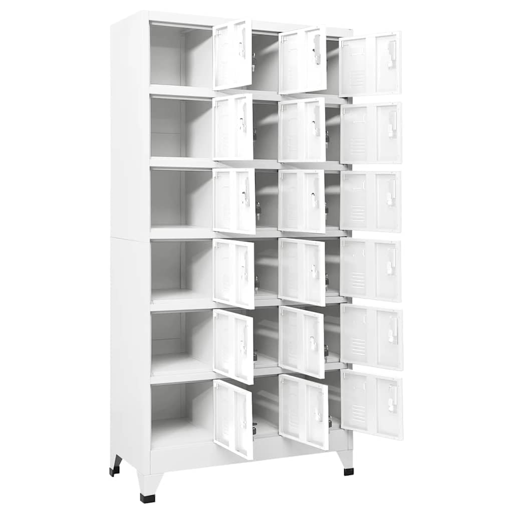 HBFDSFG Metal Locker Cabinet with 18 Lockable Compartments, 35.4x15.7x70.9 Inches, for Gym and Changing Rooms with Name Card Holders and Ventilation Holes