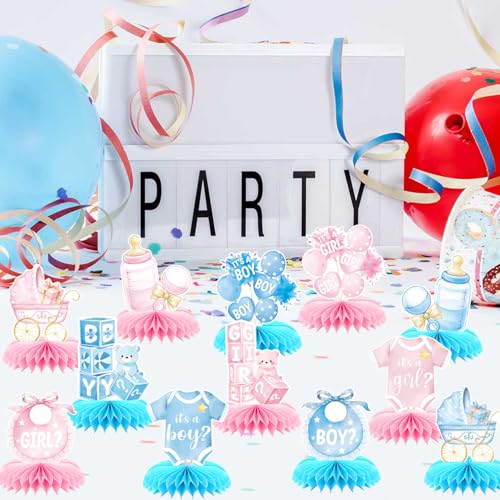 9 Pieces Happy Birthday Decorations Set,3D Table Toppers Double Sided Stand Cards ,Colorful Birthday Themed Honeycomb Cent...