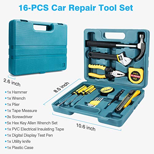 Vetoos Car Roadside Emergency Kit with Jumper Cables, Auto Vehicle Safety Road Side Assistance Kits, Winter Car Kit Essent...