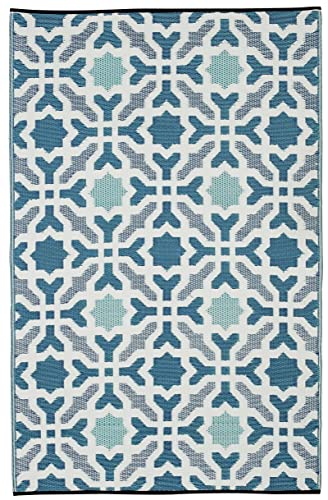 Fab Habitat Outdoor Rug - Waterproof, Fade Resistant, Reversible - Premium Recycled Plastic - Spanish Tile Farmhouse - Lar...