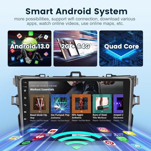 2G+64G Android Car Stereo for Honda CRV 2007-2011 with Wireless Carplay/Android Auto with WiFi GPS Navigation, 9" Touchscr...
