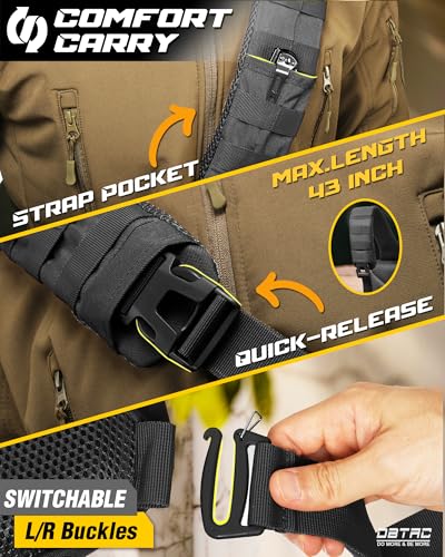 DBTAC Compact 9L Tactical Sling Bag with Removable Elastic Organizer Panel, Everyday Carry Shoulder Pack for EDC Tools, Fi...