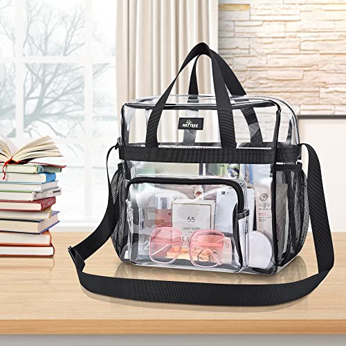 Bagenius Clear Tote Bag Stadium Approved, 12x6x12 Game Day Clear bag for Stadium Events, Top Handle Bags for Concert Work Gym