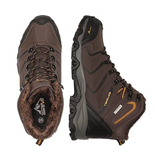 NORTIV 8 Men's Hiking Winter Snow Boots Outdoor Waterproof Lightweight Shoes Armadillo-Fur