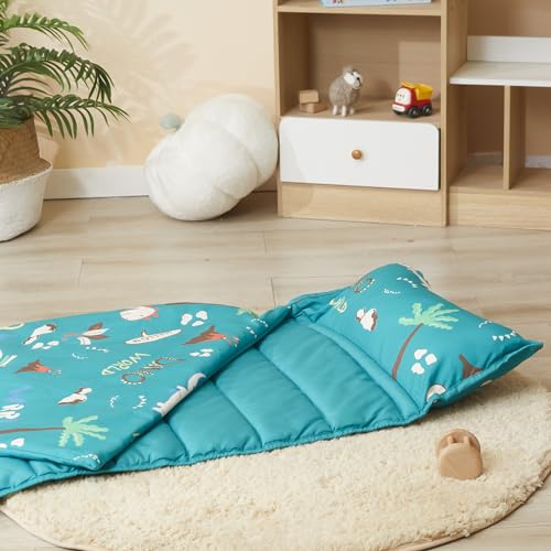 MORAIS Toddler Nap Mat with Pillow and Blanket, 52" x 20" Lightweight and Soft Nap Mat for Preschool, Daycare, Travel Slee...