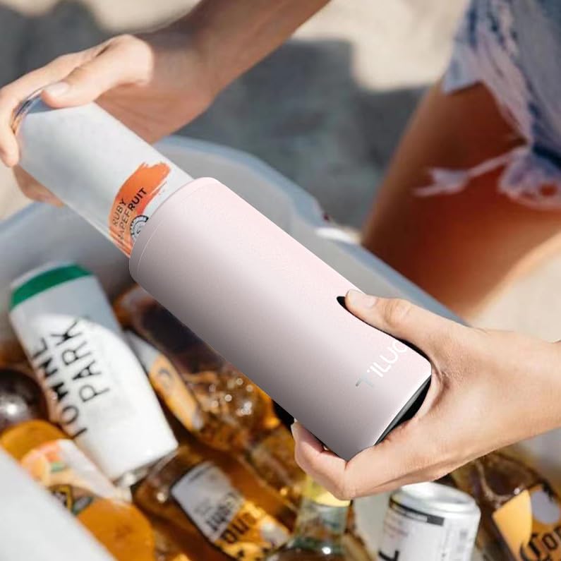 TILUCK Skinny Can Cooler for Slim Beer & Hard Seltzer, Stainless Steel, Doucle-Walled Stainless Steel Insulated Slim Cans,...